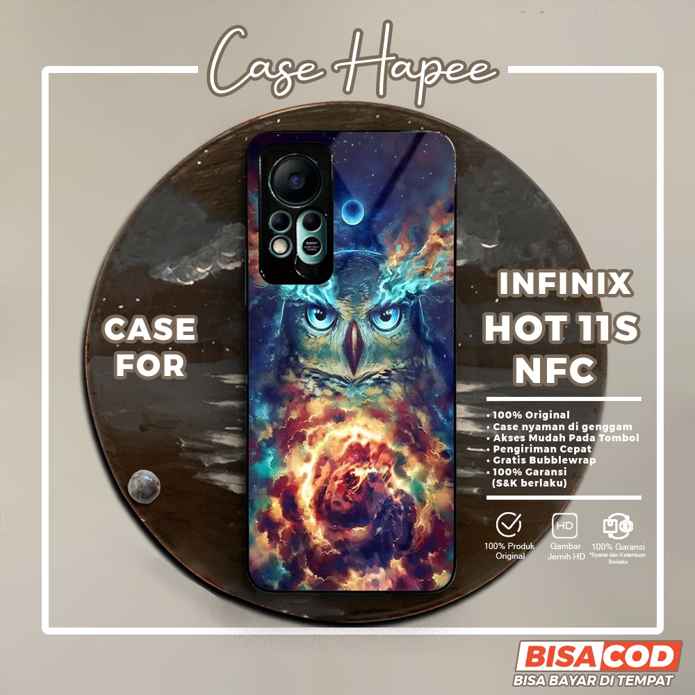 Case Infinix Hot 11s Nfc Casing Infinix Hot 11s Nfc [OWL] Casehapee Case Glossy Case Aesthetic Custo