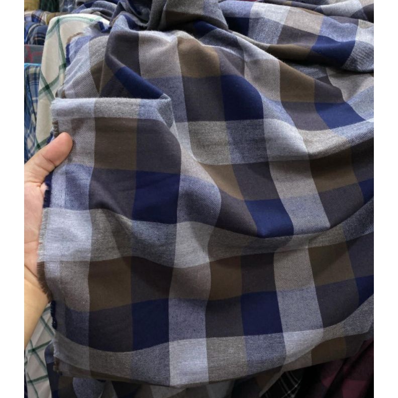 KODE V16E Kain Flanel Kotak Motif Uniqlo Import Premium ShirtKemejaDress gengflannel flanneluniqlo f