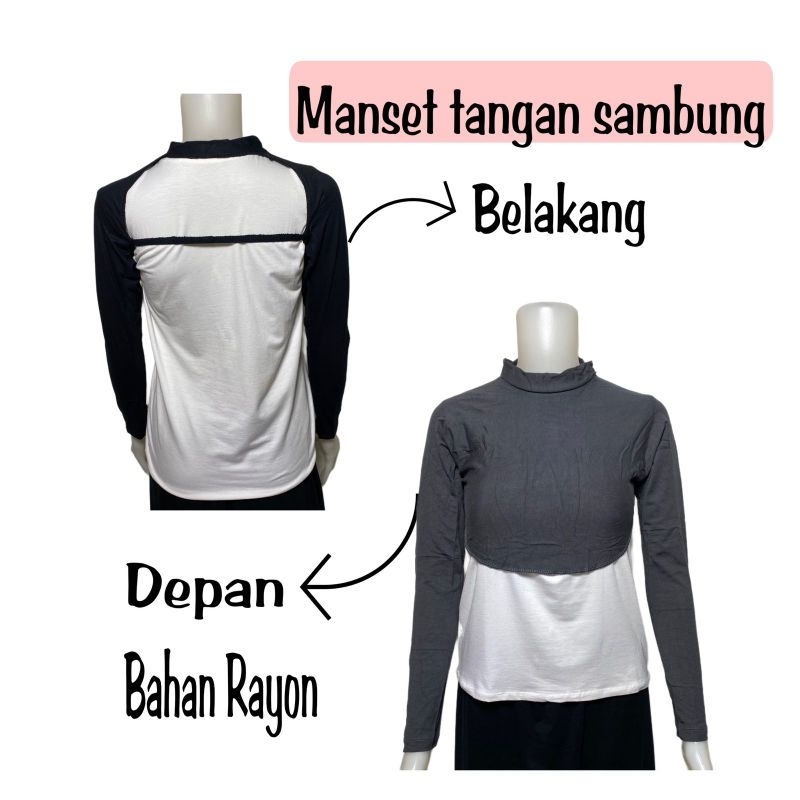 Inner CropTop Wanita Lengan Panjang Manset India Setengah Badan