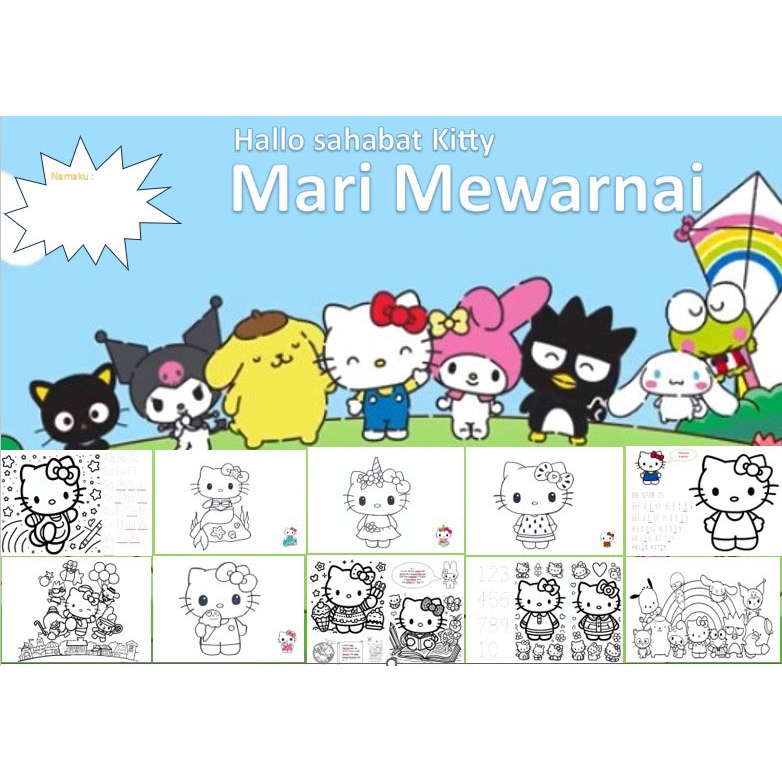 

kertas mewarnai edisi hello kitty
