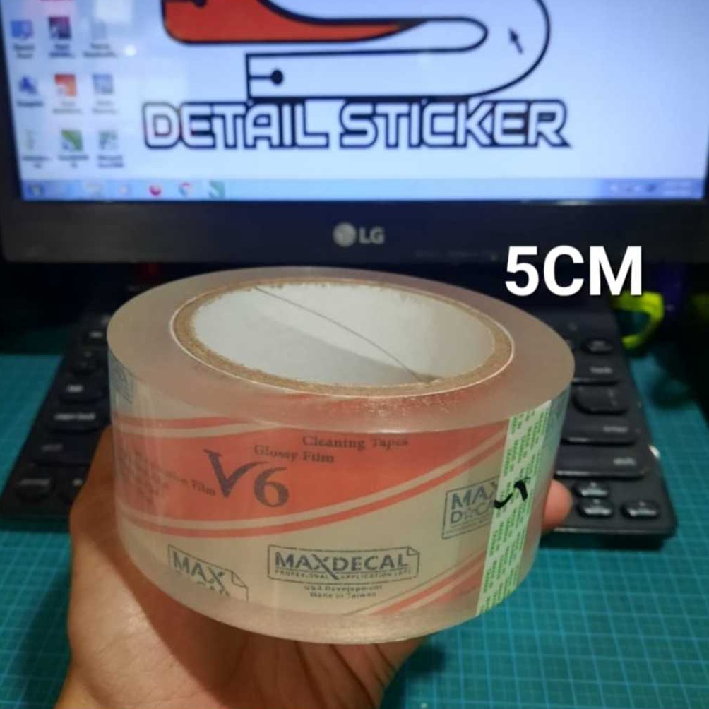 

KODE B5S9 5CM Masking Tape MAXDECAL Transfer Tape Laminasi Cutting Sticker Maxdecal 5CM