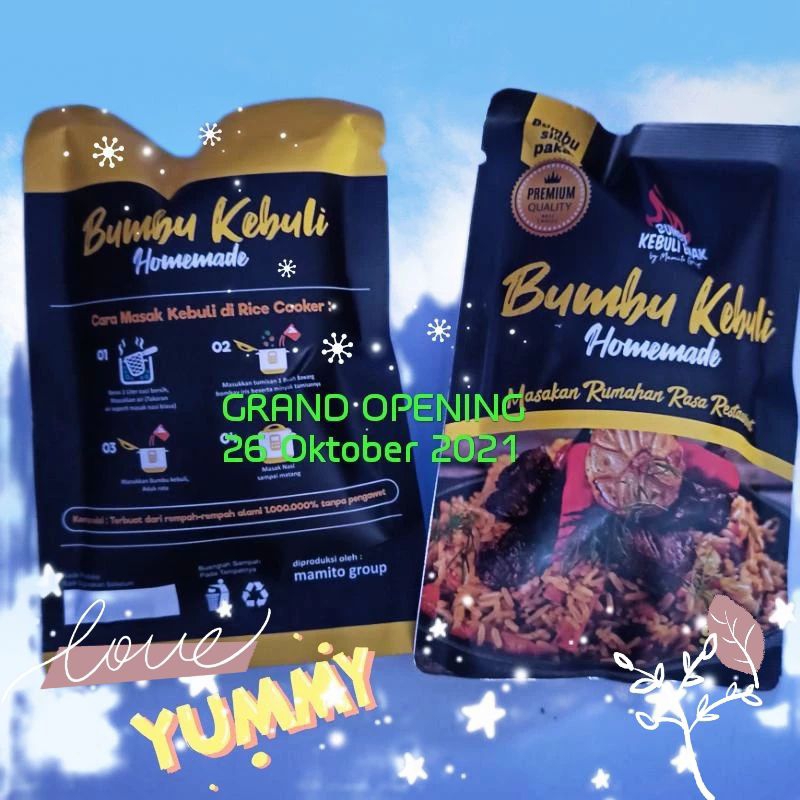 

[ Premium quality ] Bumbu instan Mamito group nasi kebuli 70gr ala restoran 1.000.000% lezat. Free LM