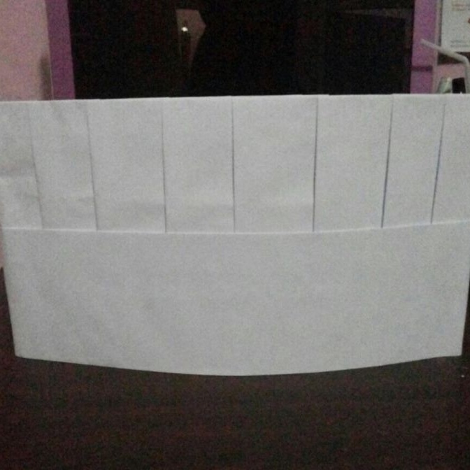 FG2 topi koki kertas 15cm cook hat paper isi 1