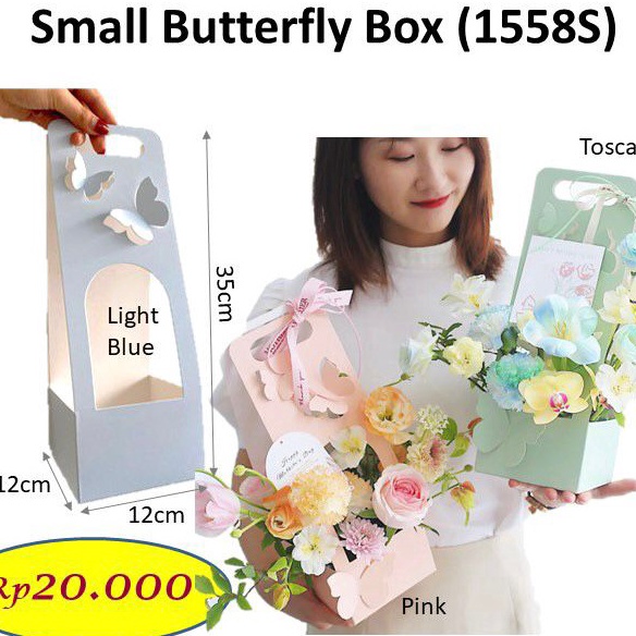 

KF7 Small butterfly box 1558S kantong bunga kotak bunga barang florist