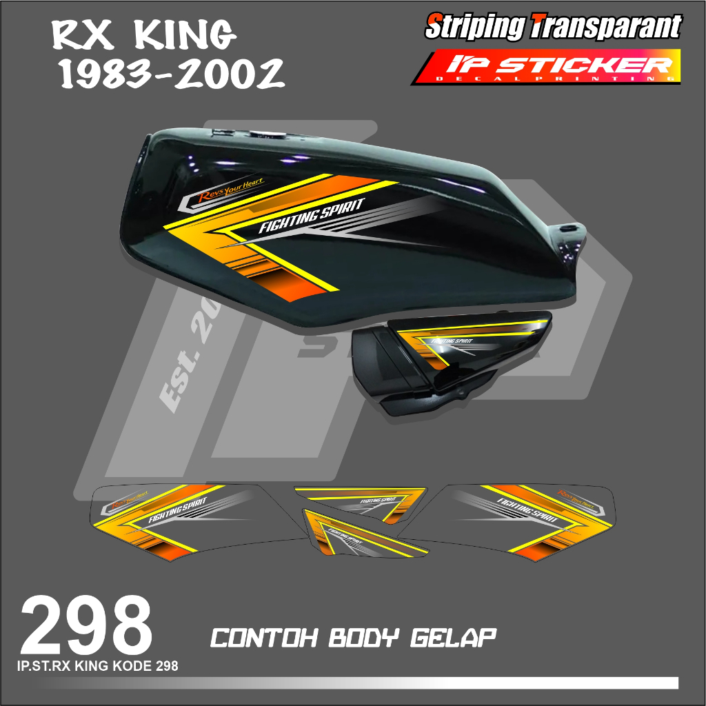 RX KING 1983 - 2002 (COD) STIKER STRIPING MOTOR YAMAHA RX KING FI HOLOGRAM DAN TRANSPARAN