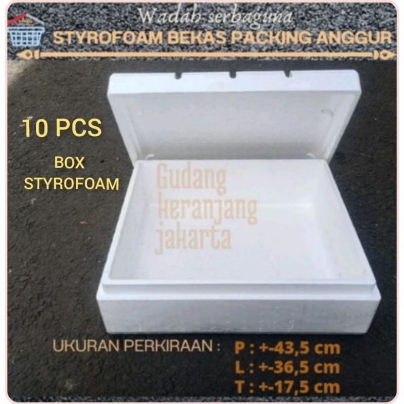 BOX STYROFOAM 10 PCS BEKAS PACKING ANGGUR