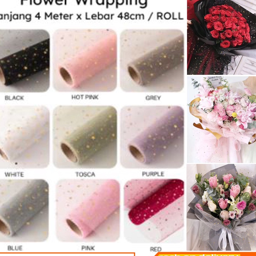 

KF7 HaiWai COD Flower Wrapping Paper Kertas Buket Jaring Roll Pembungkus Bunga Hand Bouquet Bungkus Kado KB47