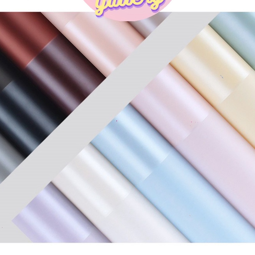 

KF7 1 PACK ISI 2 LEMBAR Flower Wrapping Kertas Buket Bunga Motif Frame Line Big Color Waterproof Kertas Kado Florist KB27