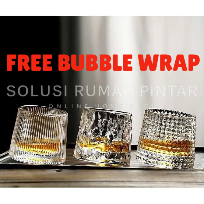 Gelas Putar Unik Minuman Alkohol Elegan - One Two Cups Gelas Cognac Wine Champagne Spinning Wobble