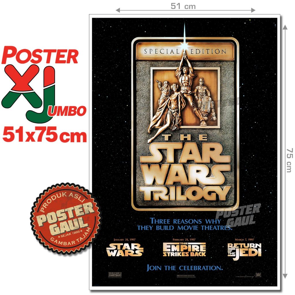 Poster XJumbo REPRODUKSI POSTER FILM : STAR WARS TRILOGY SPECIAL EDITION (1997) #XJFJP564 - 51x75 cm