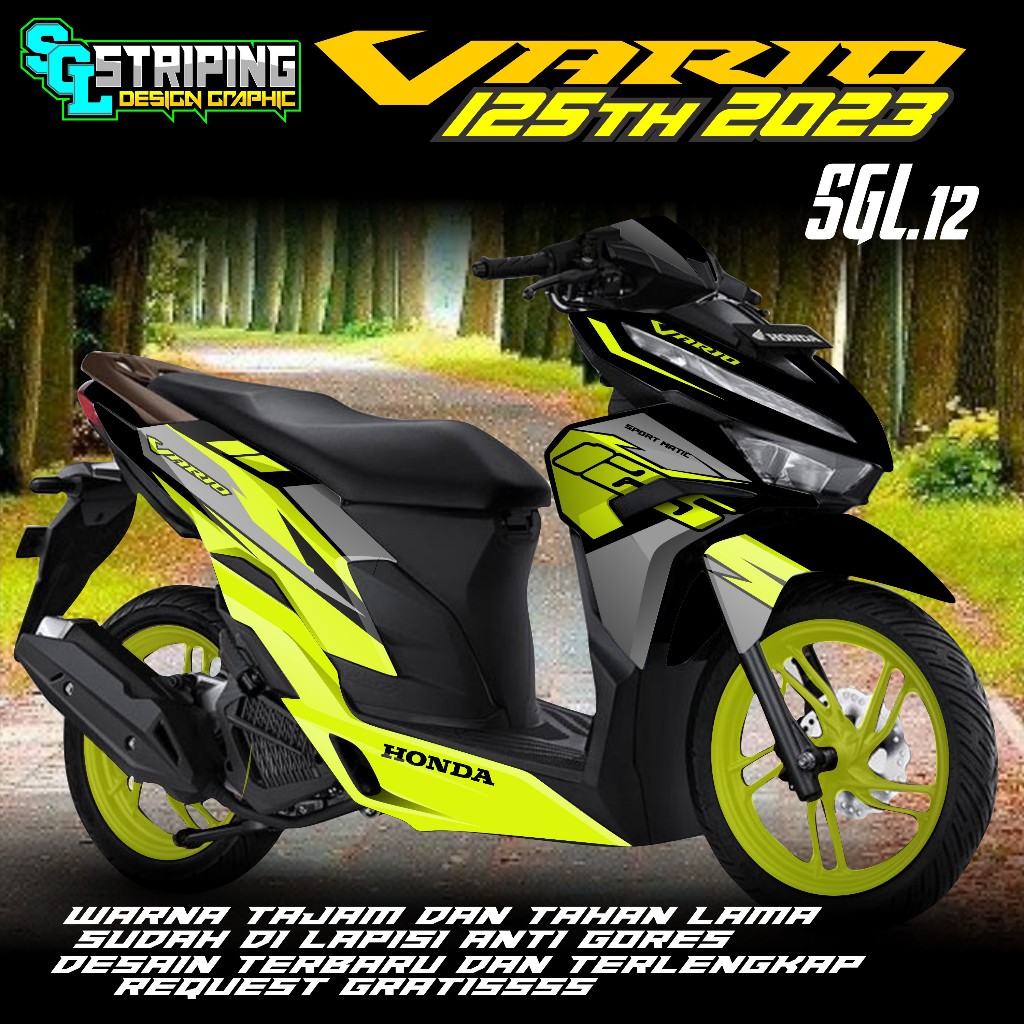 DECAL VARIO 125 NEW 2022 STIKER DECAL VARIO 125 NEW BEBAS CUSTOM NAMA SGL.12