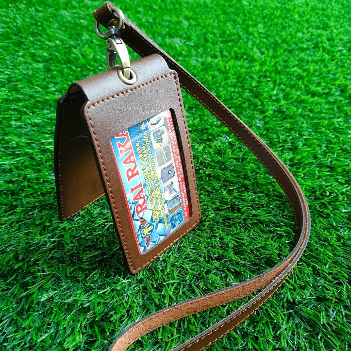 

KODE G2L4 Id Card name tag kulit Holder Double Flip Magnet Terbaru