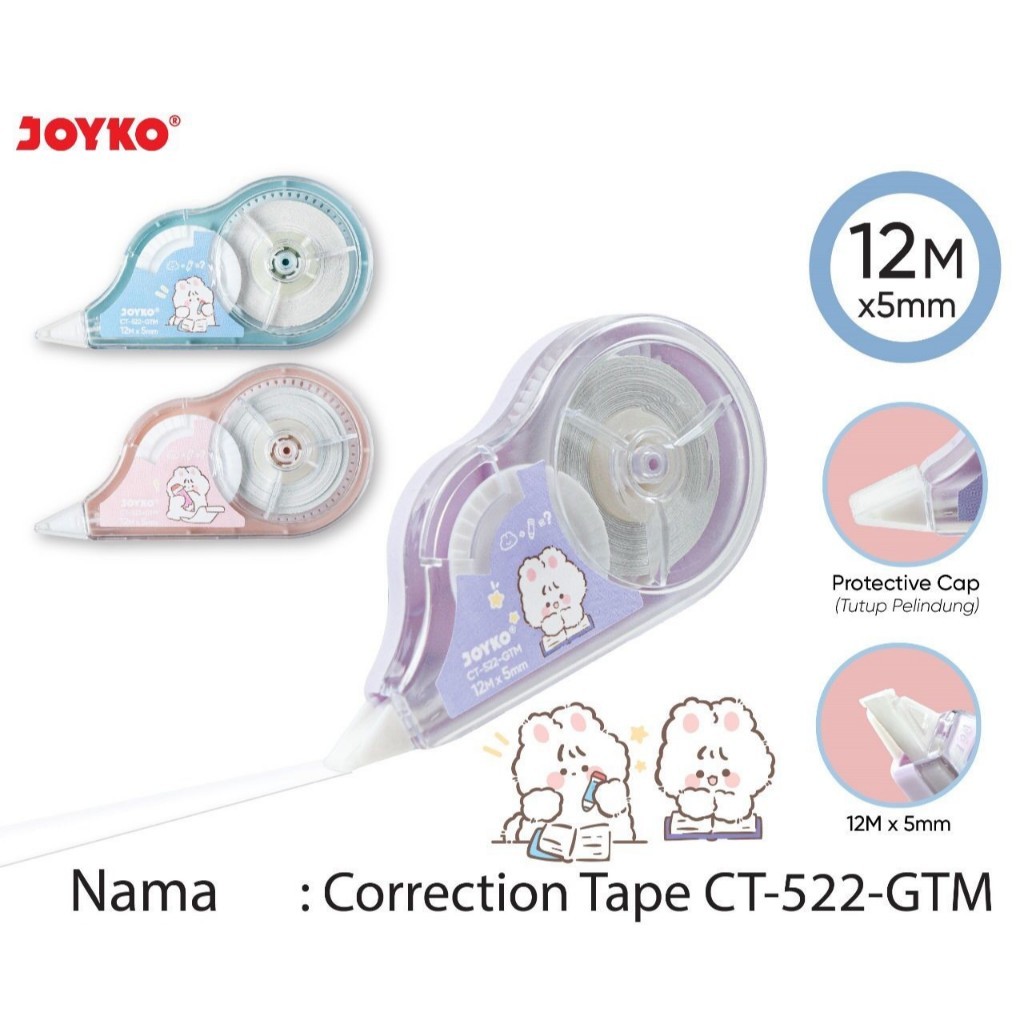 

Correction Tape Joyko CT-522-SWDS ( 5MM X 12M ) / Pita Koreksi Correction Tape Joyko CT-522 Sweet Dessert/ Joyko CT-522 TIPEX STIPO