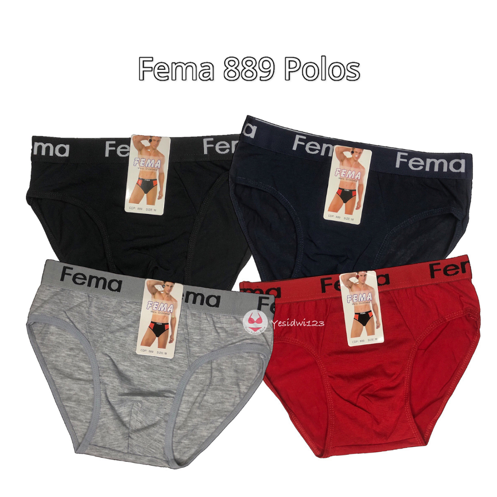 FEMA 889 CD Celana Dalam Motif Polos Remaja Cowok Sampai Laki Laki Dewasa Ukuran M L XL