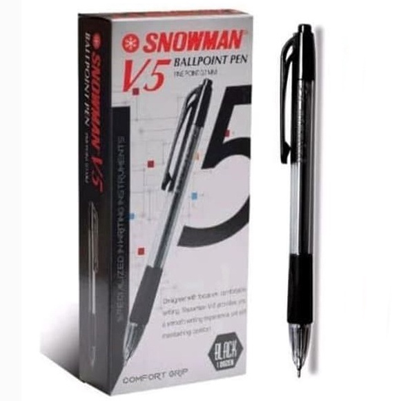 

KODE W9W7 Pulpen SNOWMAN V5 7 MM isi 12 7MM Pena Pen
