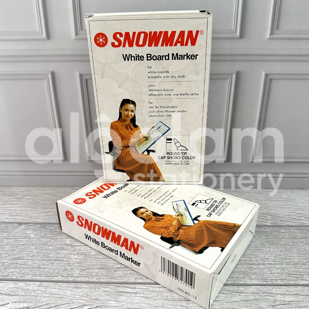 

KODE V4Q5 SELUSIN 12 PCS Spidol Whiteboard Snowman Spidol Boardmarker Snowman Papan Tulis Putih