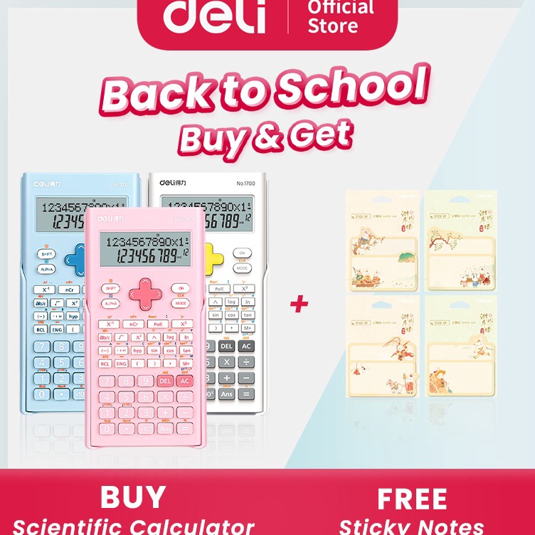 

KODE V3H3 Deli Calculator Scientific Kalkulator 24 Fungsi Kalkulasi 3 Warna 17