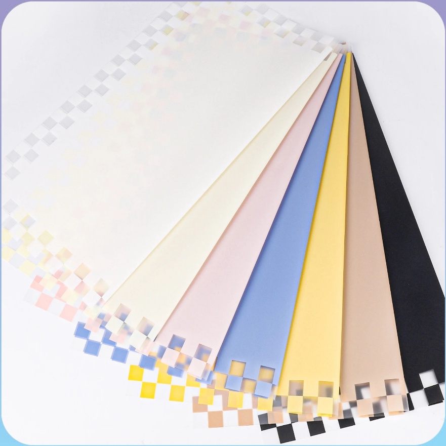 

FG2 2 LEMBAR Kertas Buket Square Stripe Cellophane Flower Wrapping KB6293