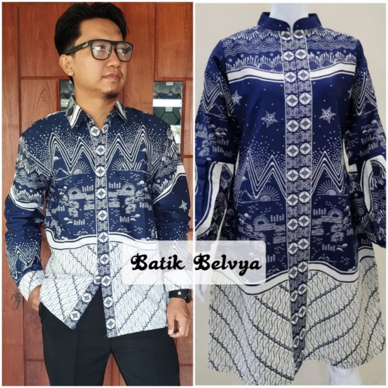 set couple batik motif kerah tinggi / Batik sragen / batik solo / dress batik / tunik batik / kemeja