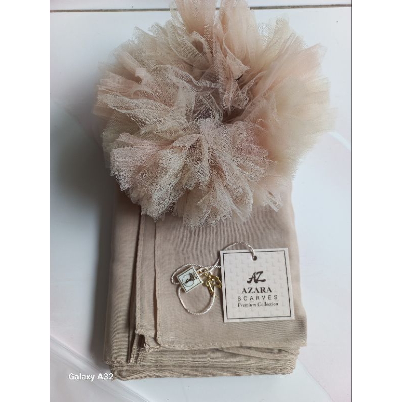 hijab segi 4 azara premium free cepol jumbo