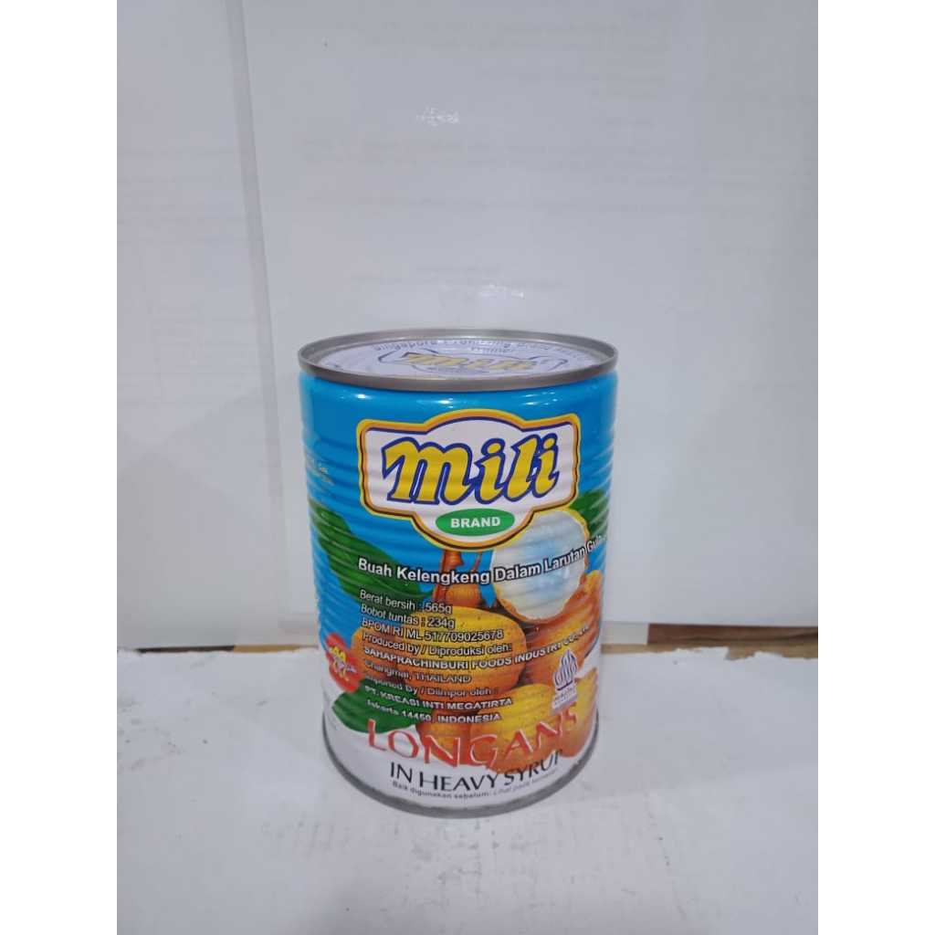 

MILI LONGAN BUAH | MILI BRAND LENGKENG/LONGAN IN SYRUP 565GR/BUAH KALENGAN/BUAH LENGKENG/SIRUP BUAH/Mili Longan Buah Kaleng in Heavy Syrup 565g / Lengkeng Kaleng 565g