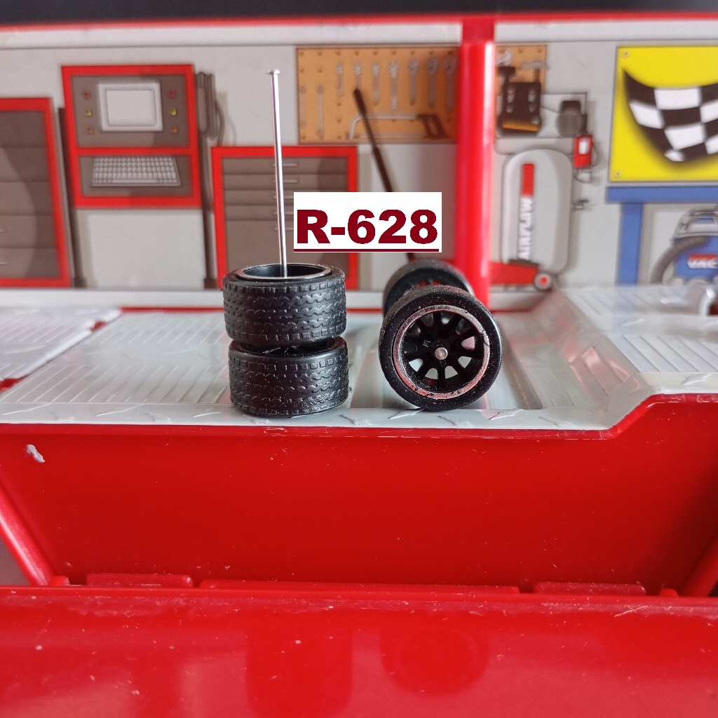 Ban Karet Hotwheels ORI R-628 BBS Hitam Lis Chrome Reject Uk14 As XXL