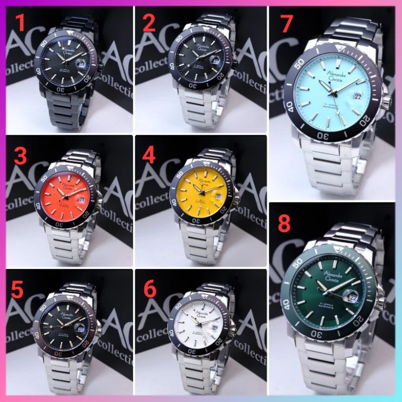 ORIGINAL GARANSI RESMI 1 TAHUN JAM TANGAN PRIA ALEXANDRE CHRISTIE AUTOMATIC COWOK RANTAI STAINLESS S
