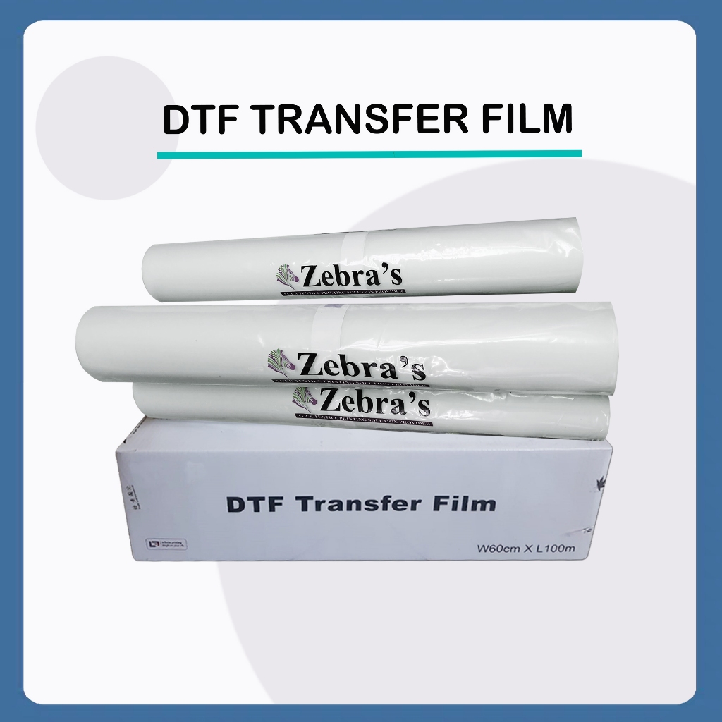 Premium Pet Transfer Film DTF ZEBRA'S 1 Roll 100m |  Transfer Film DTF Ukuran A3 dan A4