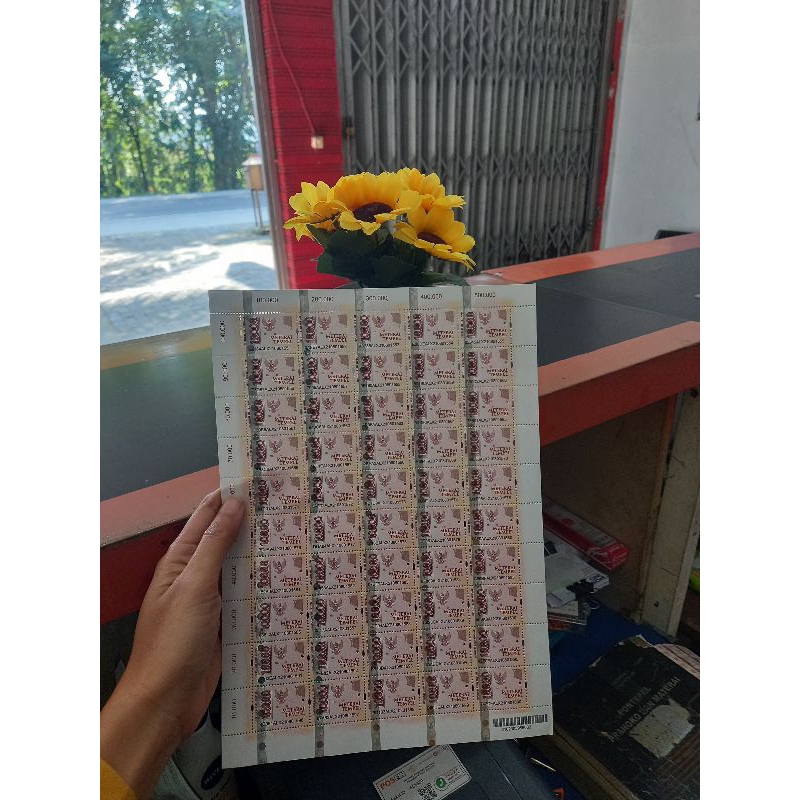 

Meterai tempel 10000 Jaminan Ori lembaran 50 keping