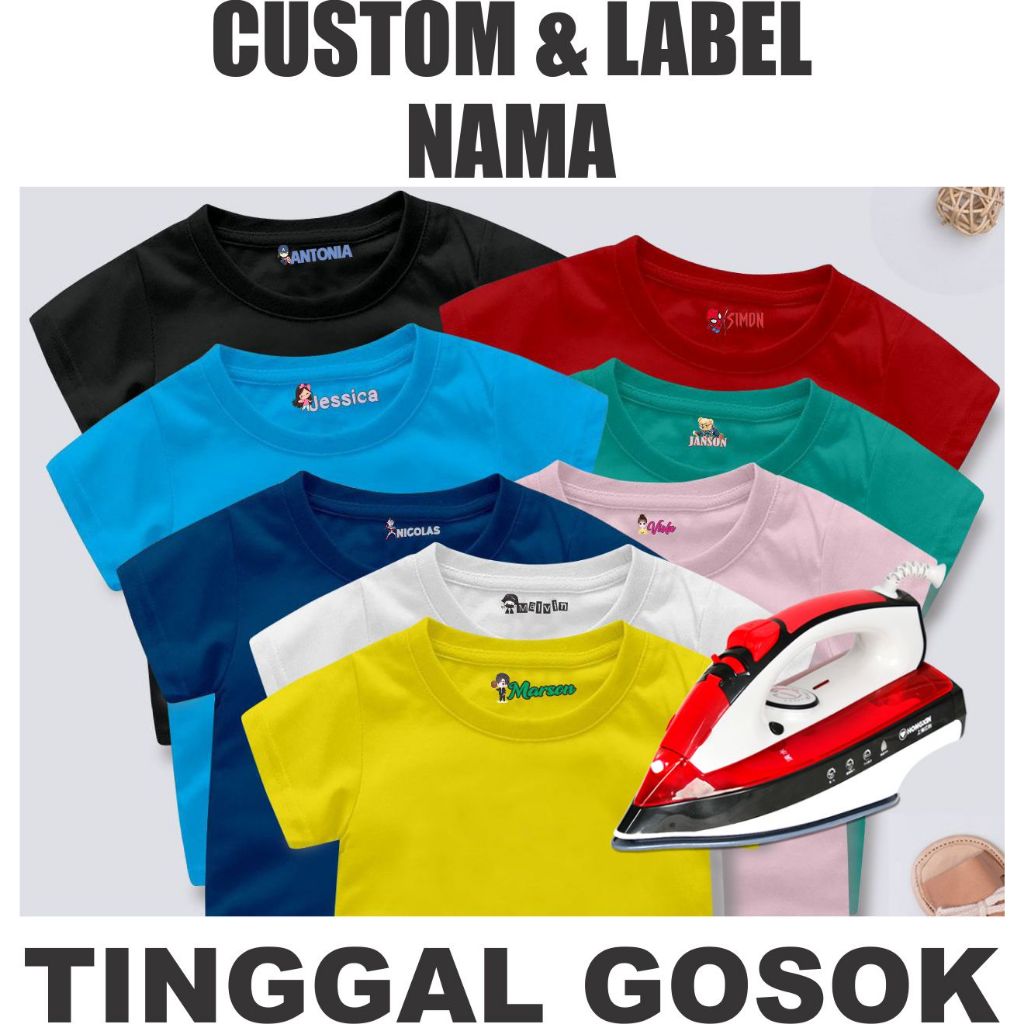 Sticker Sablon Setrika DTF Stiker Kain Label Nama Baju Karakter Anak Sekolah Pesantren Asrama Name T
