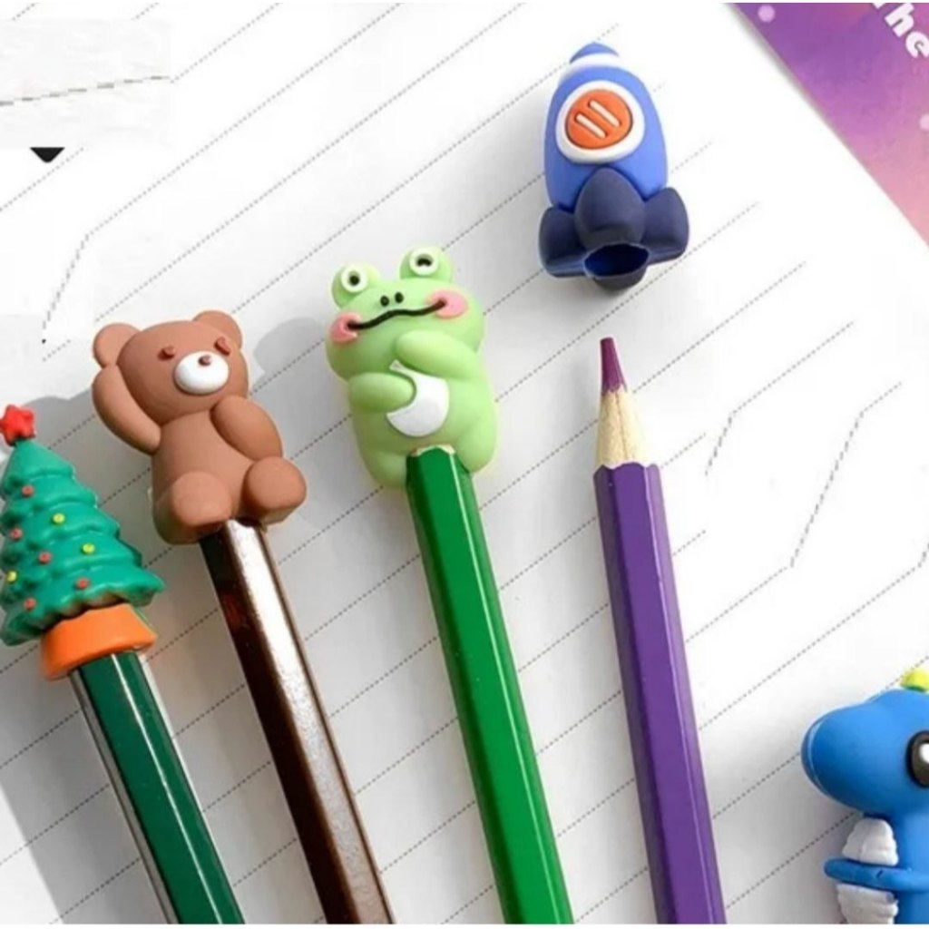 

Penutup Pensil Murah Satuan - Pencil Cap - Alat Tutup Pen Belajar Anak Tulis tersedia varian karakter lucu - Katak