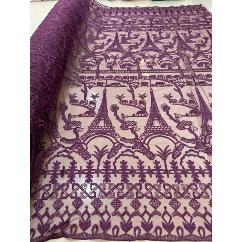 Kain tile bordir motif paris