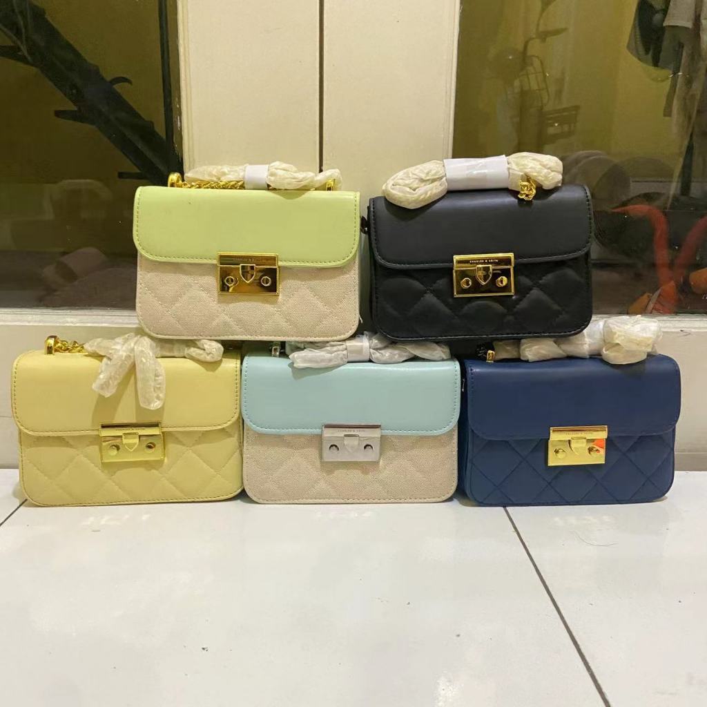 Shoulder Bag Kekinian Terbaru | CK Boxy Chain Slingbag Fashion Import Croco #