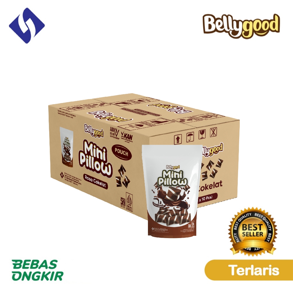 

Biskuit Bellygood Mini Pillow rasa Cokelat 1 Karton 30 Pcs