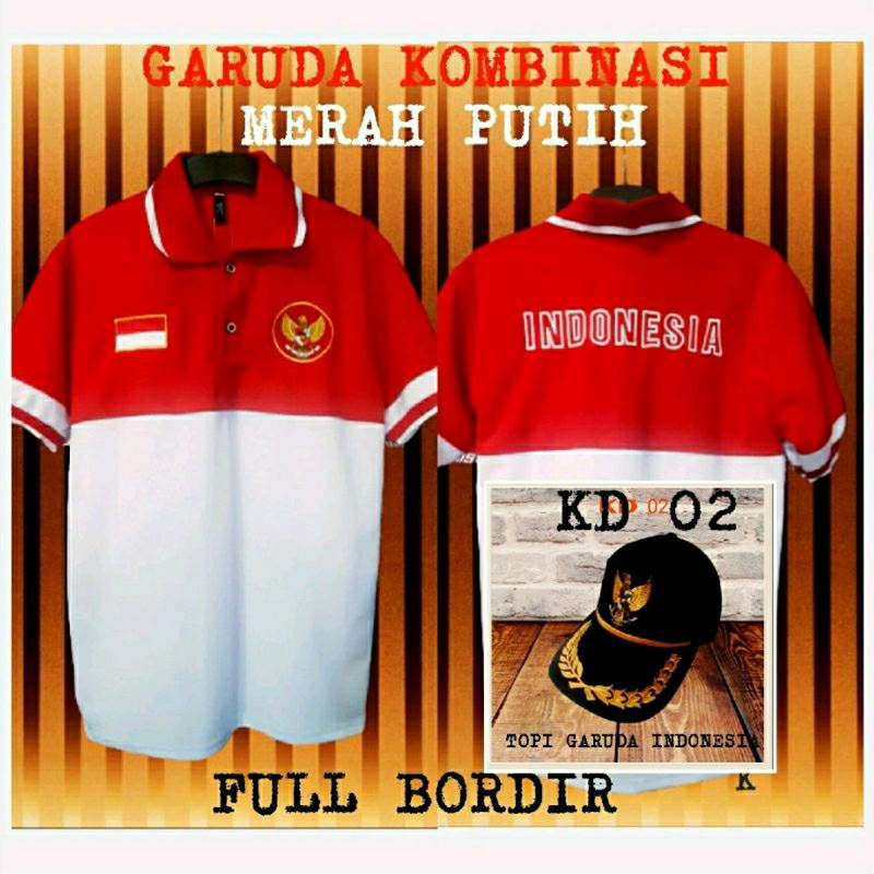 KAOS POLO GARUDA PAKET KAOS GARUDA +TOPI GARUDA