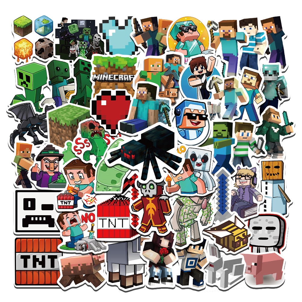 

[50PCS]Stiker Lucu Permainan Minecraft Stiker Kartun Vinyl Stiker Anti Air- Sticker Aesthetic Buku Journal Koper Stiker Casing HP Stiker Laptop Helm Motor Stiker Botol Minum