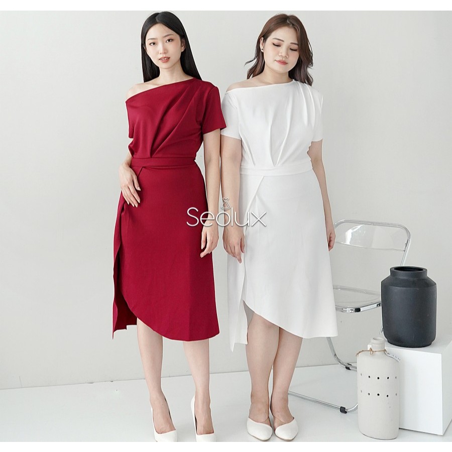 SEOLA - DS1505 - DRESS PESTA SABRINA MAXI BODYCON SCUBA DRESS kondangan WANITA MODERN MURAH