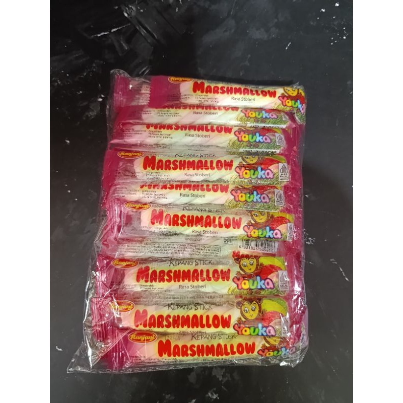 

Kepang Stick Marshmallow rasa Stroberi