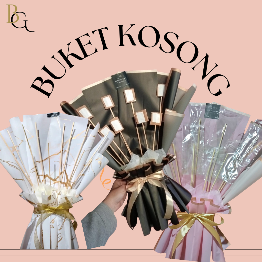 Buket Kosong Kerangka Bouquet Buket Snack Barang Snack Roko Logam Mulia Kosong isi 10 Stick Free Kar