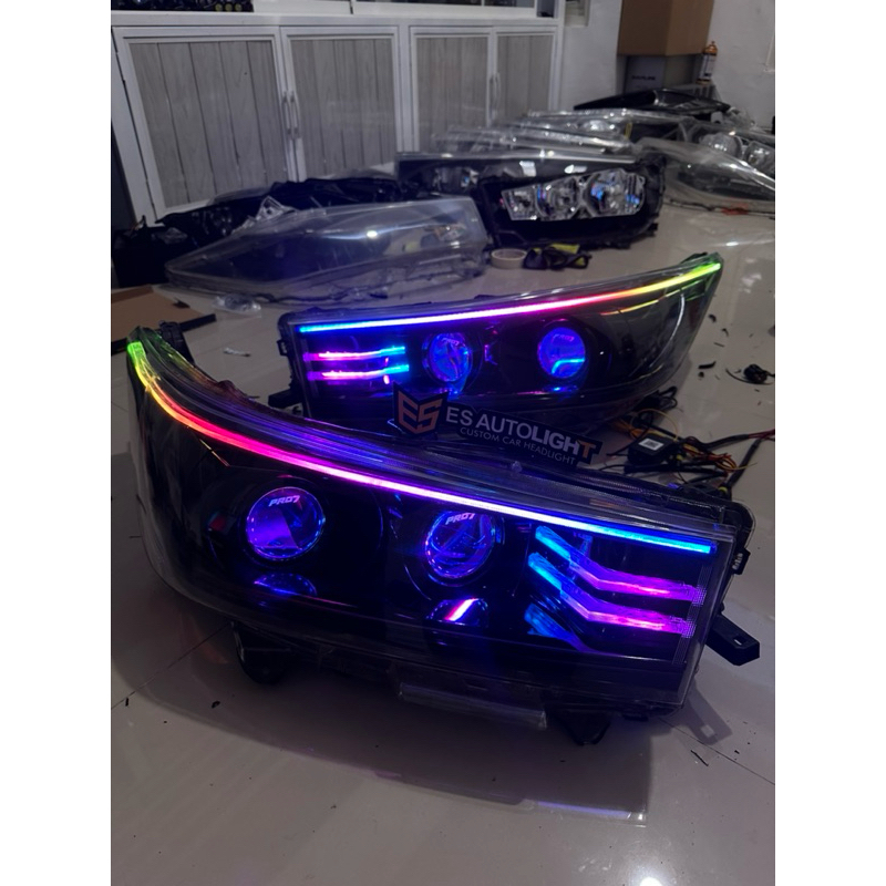 Paket Headlamp Innova Reborn Pro7 P750XS Lengkap DRL Alis RGB Premium