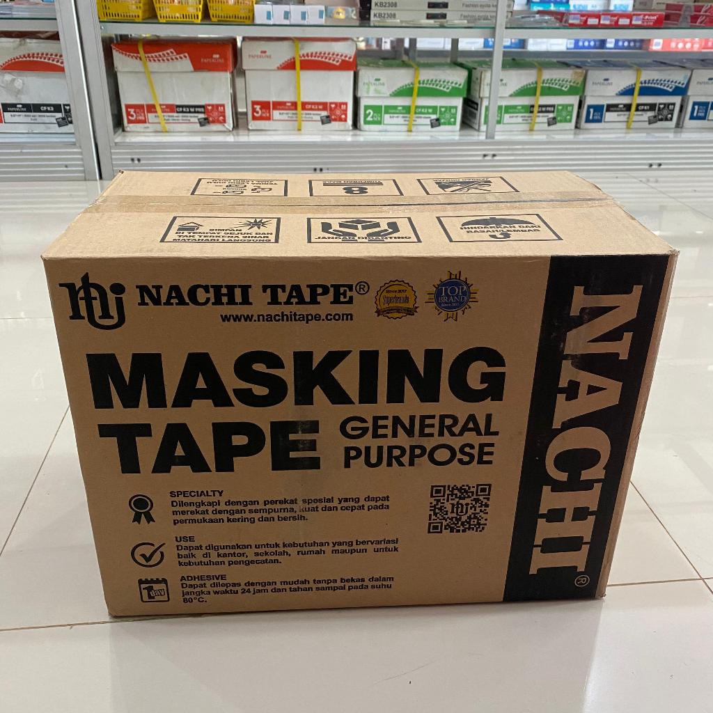 

NACHI Lakban Kertas Isolasi Solasi Masking Tape 1 inch (24mmx20yd) 1 DUS