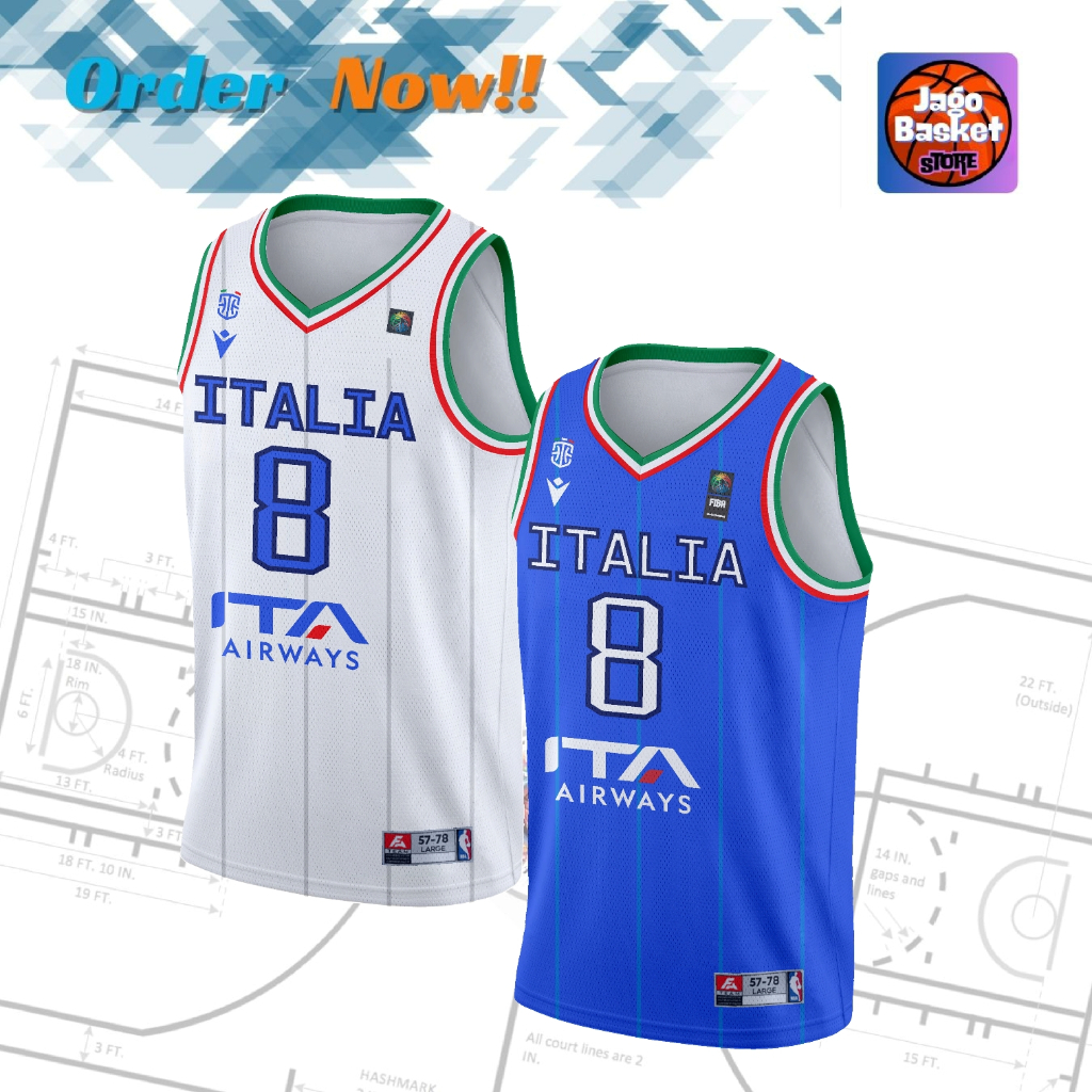 Jersey Basket Timnas Italia - Danilo Gallinari #8