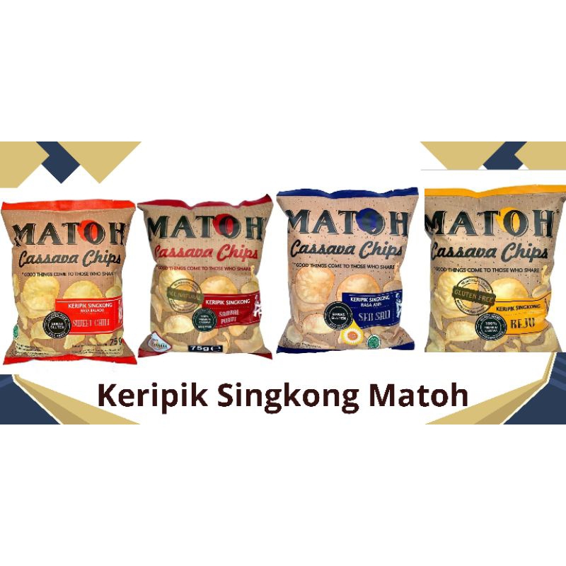 

Matoh Keripik Singkong Rasa Asin-Sambal Purut-Keju 75 Gr