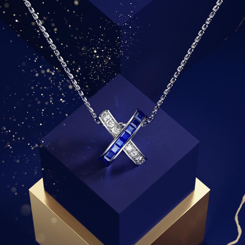 [100% Original/18K emas asli] CHÄUMËT LIENS kalung berlian/18K Kalung berlian emas putih /18K Kalung