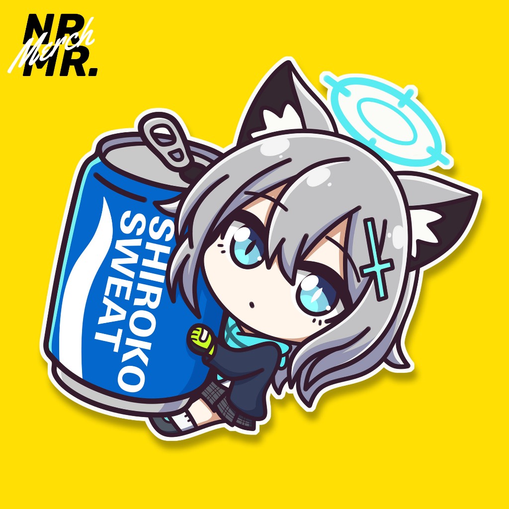 Stiker Shiroko Sweat Blue Archive Anime Chibi Sticker