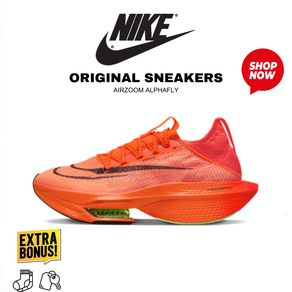 Sepatu Running NIKE Air Zoom Alphafly 2 Orange BNIB