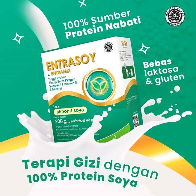 

Entrasoy Almond Soya 200 gr Kalbe