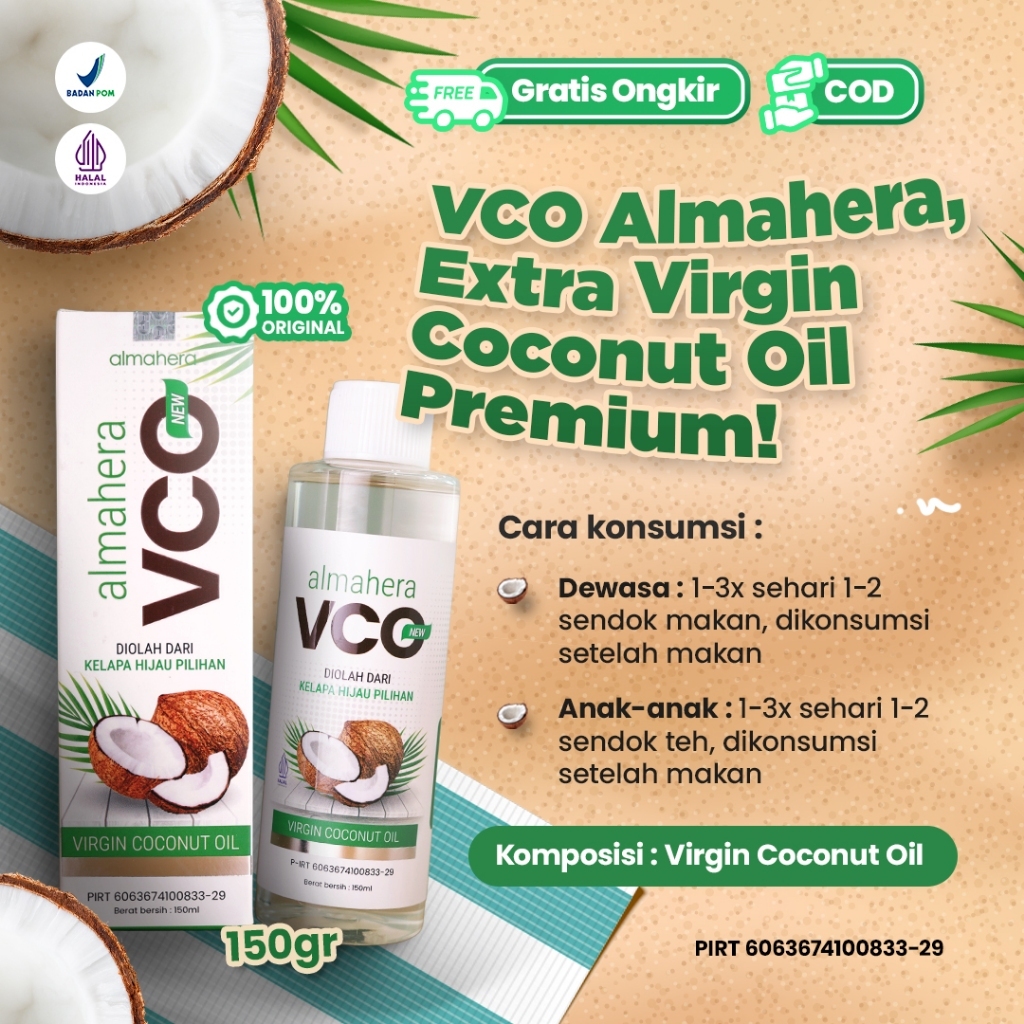 

ALMAHERA - Minyak Kelapa Ijo VCO Coconut Oil Premium 150ml