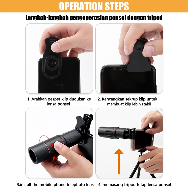 BUB 28X TeleZoom 4K Kamera Ponsel Sudut Lebar Teleskop Zoom Teleskop Lensa Mobile Lens Mata Ikan