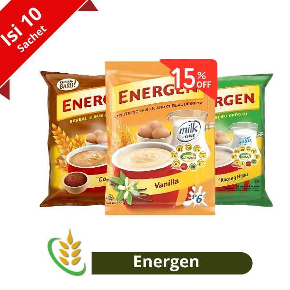 

Energen 3 Rasa Vanilla isi 10 Berat 29 Gram